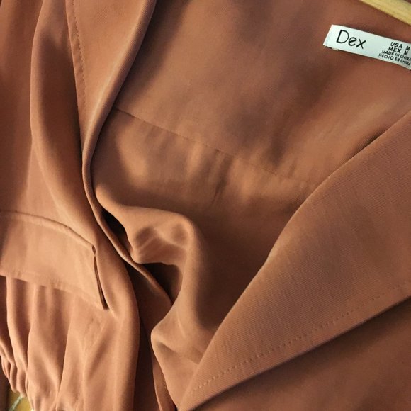 Rust Wash Cropped Retro Rayon Bomber Blazer - Picture 4 of 14